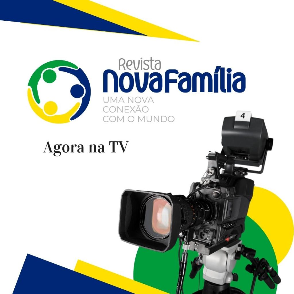 Imagem de um banner relacionado à Revista Nova Família Agora na TV